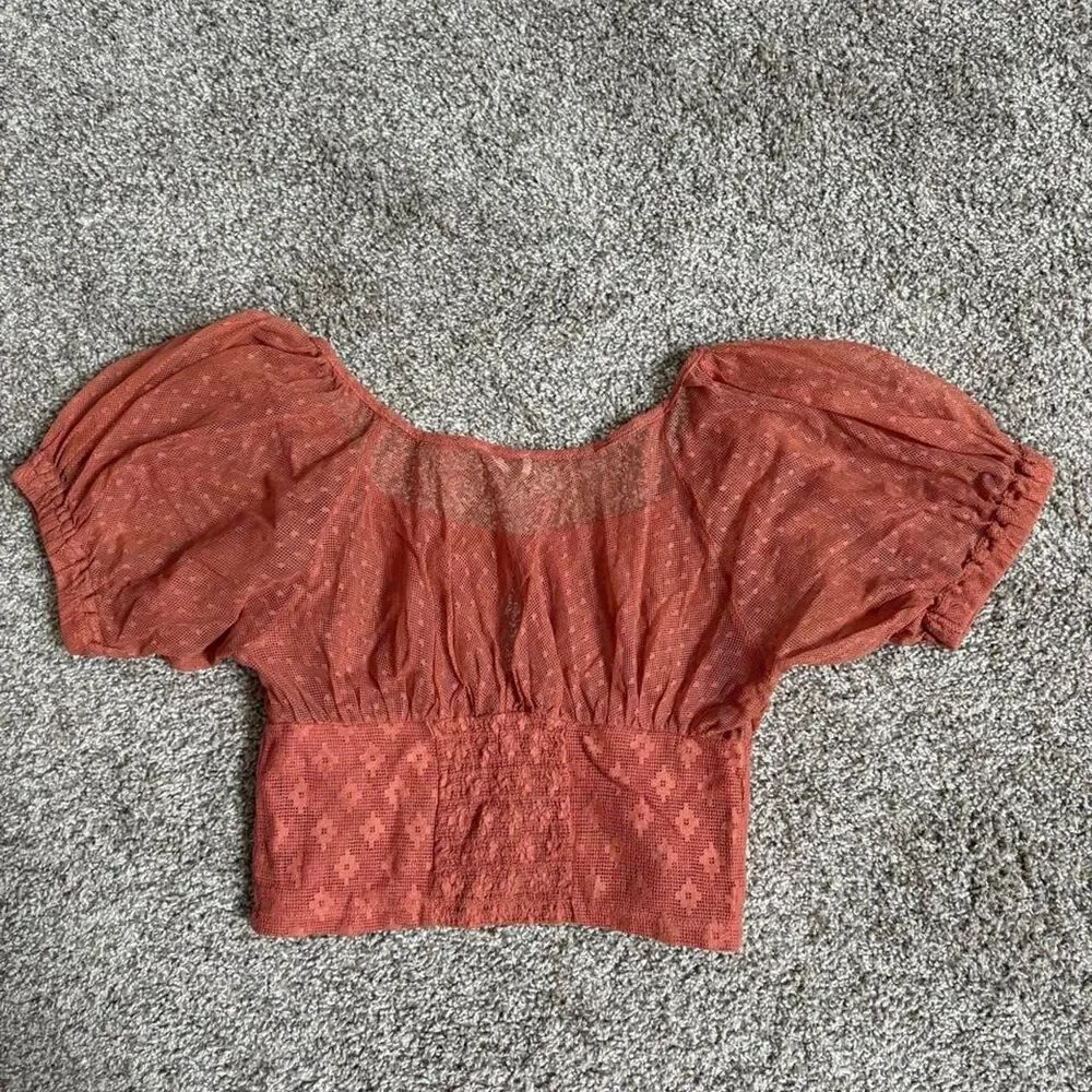 Free-people Women's Pink and Orange Blouse